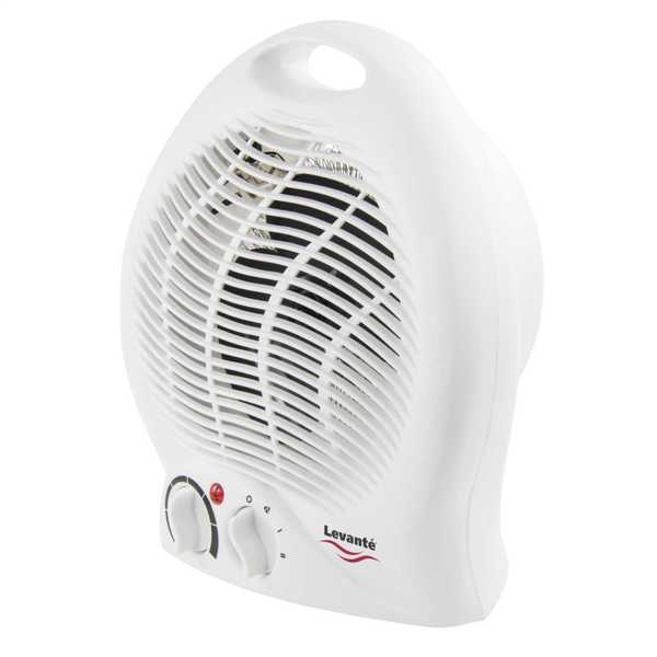 2kW Upright Premium Fan Heater with Thermostat White
